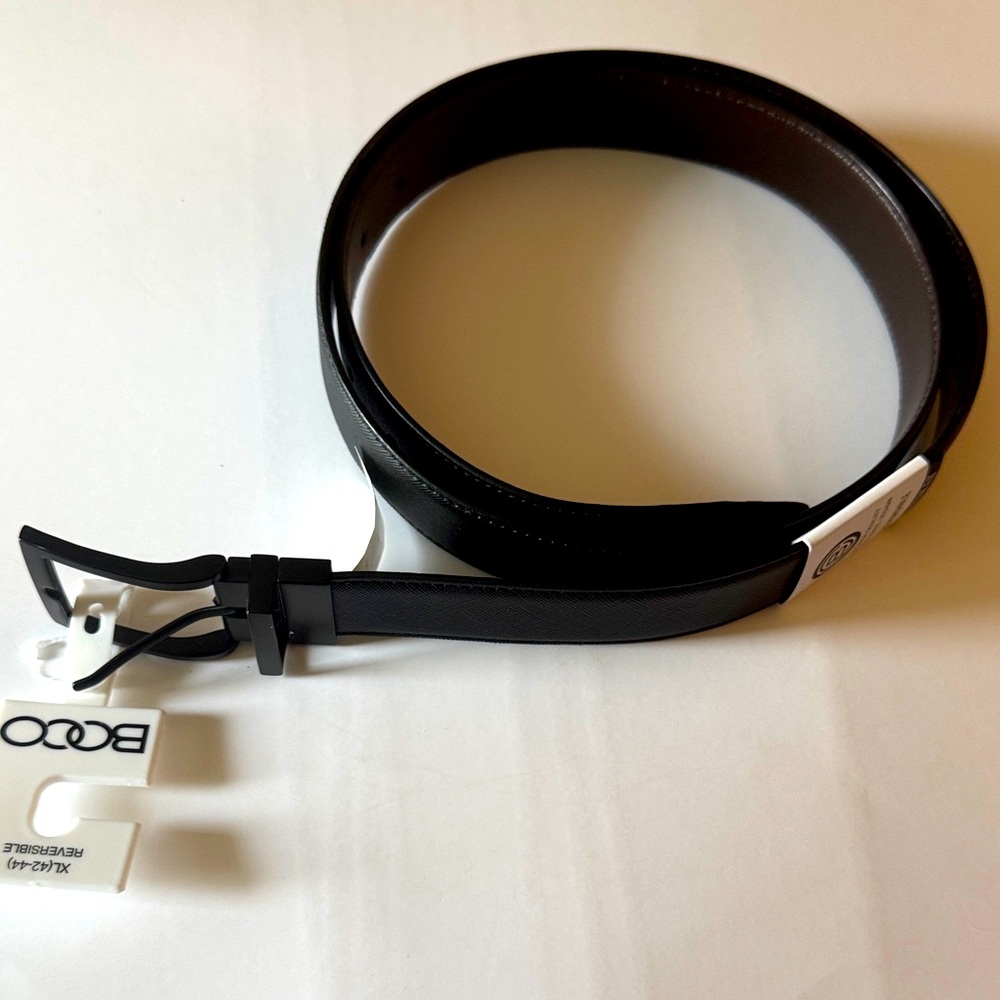 Men's Black Leather Reversible Belt XL 42-44. New with tags